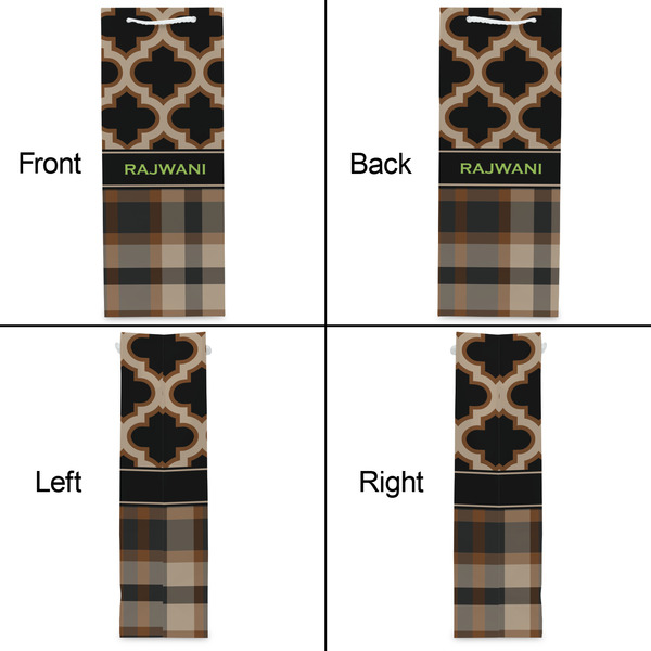 Moroccan & Plaid Wine Gift Bag - Matte - Approval