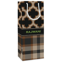 Moroccan & Plaid Wine Gift Bags - Matte (Personalized)