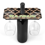 Moroccan & Plaid Wine Bottle & Glass Holder (Personalized)