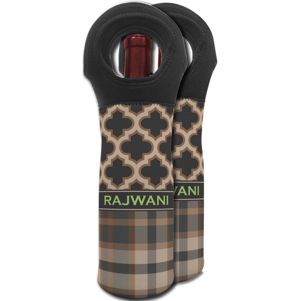 Moroccan & Plaid Wine Tote Bag - MAIN
