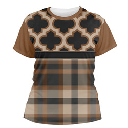Moroccan & Plaid Women's Crew T-Shirt (Personalized)
