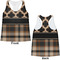 Moroccan & Plaid Womens Racerback Tank Tops - Medium - Front and Back