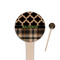 Moroccan & Plaid Wooden 4" Food Pick - Round - Closeup