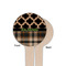 Moroccan & Plaid Wooden 4" Food Pick - Round - Single Sided - Front & Back