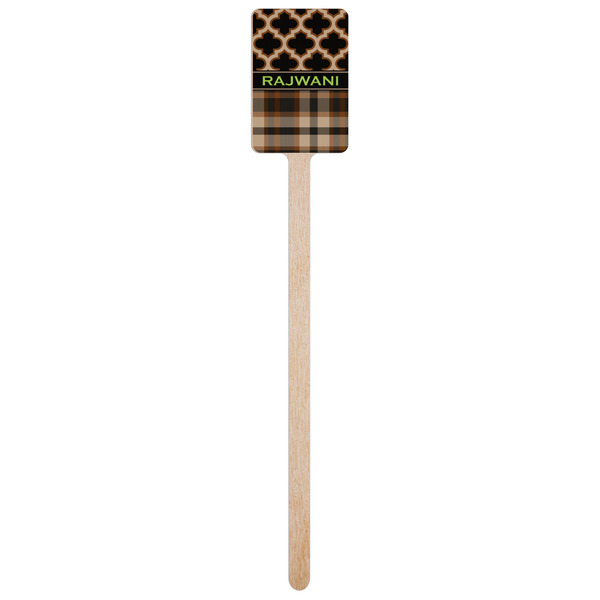 Moroccan & Plaid Wooden 6.25" Stir Stick - Rectangular - Single Stick