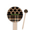 Moroccan & Plaid Wooden 6" Food Pick - Round - Closeup