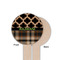 Moroccan & Plaid Wooden 6" Food Pick - Round - Single Sided - Front & Back