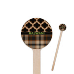 Moroccan & Plaid Round Wooden Stir Sticks (Personalized)