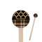 Moroccan & Plaid Wooden 6" Stir Stick - Round - Closeup
