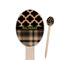 Moroccan & Plaid Wooden Food Pick - Oval - Closeup