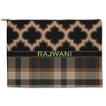 Moroccan & Plaid Zipper Pouch (Personalized)