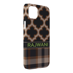 Moroccan & Plaid iPhone Case - Plastic - iPhone 14 Pro Max (Personalized)