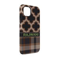 Moroccan & Plaid iPhone Case - Rubber Lined - iPhone 14 (Personalized)