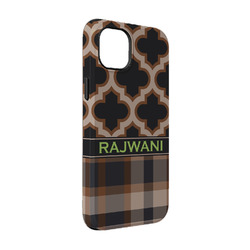 Moroccan & Plaid iPhone Case - Rubber Lined - iPhone 14 (Personalized)
