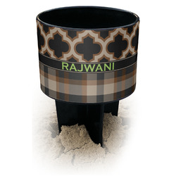Moroccan & Plaid Black Beach Spiker Drink Holder (Personalized)