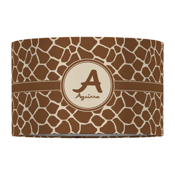 Giraffe Print 12" Drum Lampshade - FRONT (Fabric)