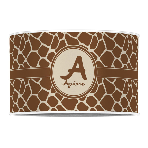 Giraffe Print 12" Drum Lampshade - FRONT (Poly Film)