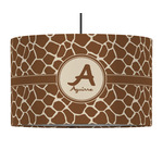 Giraffe Print 12" Drum Pendant Lamp - Fabric (Personalized)