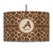 Giraffe Print 12" Drum Pendant Lamp - Fabric (Personalized)
