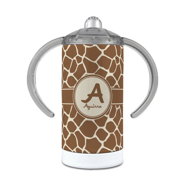 Custom Giraffe Print 12 oz Stainless Steel Sippy Cup (Personalized)