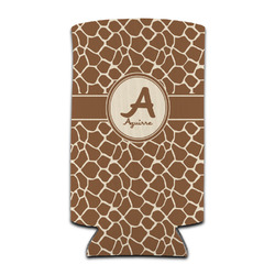 Giraffe Print Can Cooler (tall 12 oz) (Personalized)