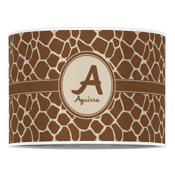 Giraffe Print 16" Drum Lampshade - FRONT (Poly Film)