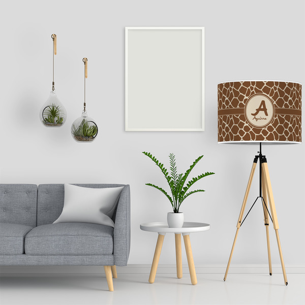 Giraffe Print 16" Drum Lampshade - LIFESTYLE