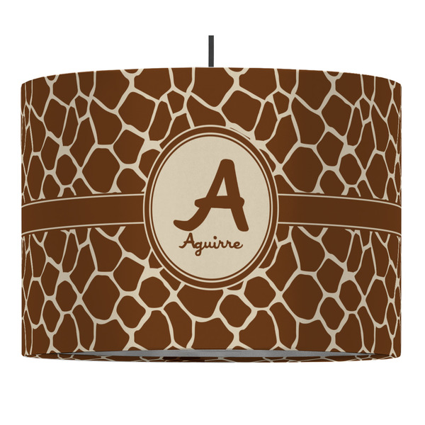 Custom Giraffe Print 16" Drum Pendant Lamp - Fabric (Personalized)