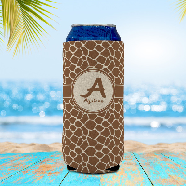 Giraffe Print 16oz Can Sleeve - LIFESTYLE