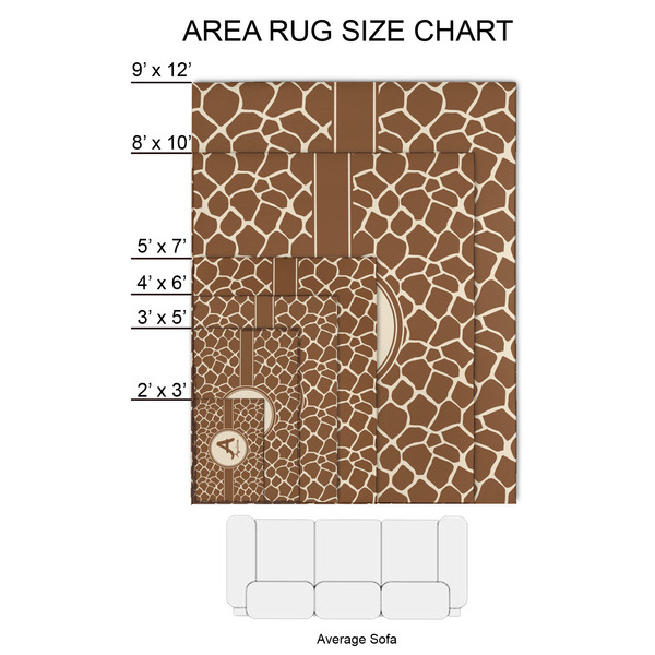 Giraffe Print 2'x3' Indoor Area Rugs - Size Chart