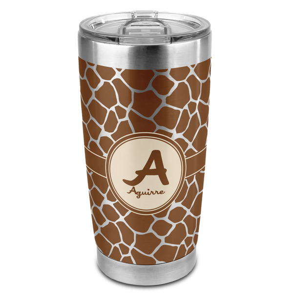 Custom Giraffe Print 20oz Stainless Steel Double Wall Tumbler - Full Print (Personalized)