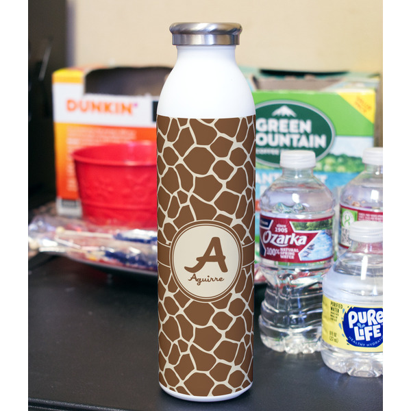 Giraffe Print 20oz Water Bottles - Full Print - In Context