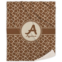 Giraffe Print Sherpa Throw Blanket (Personalized)