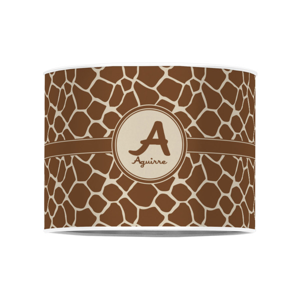 Giraffe Print 8" Drum Lampshade - FRONT (Poly Film)