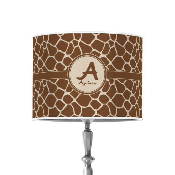 Giraffe Print 8" Drum Lampshade - ON STAND (Poly Film)