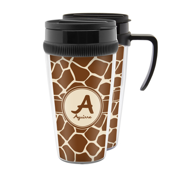 Custom Giraffe Print Acrylic Travel Mug (Personalized)