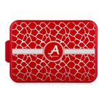Giraffe Print Aluminum Baking Pan with Red Lid (Personalized)