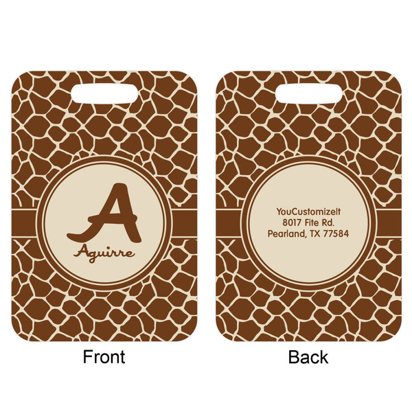 Giraffe Print Aluminum Luggage Tag (Front + Back)