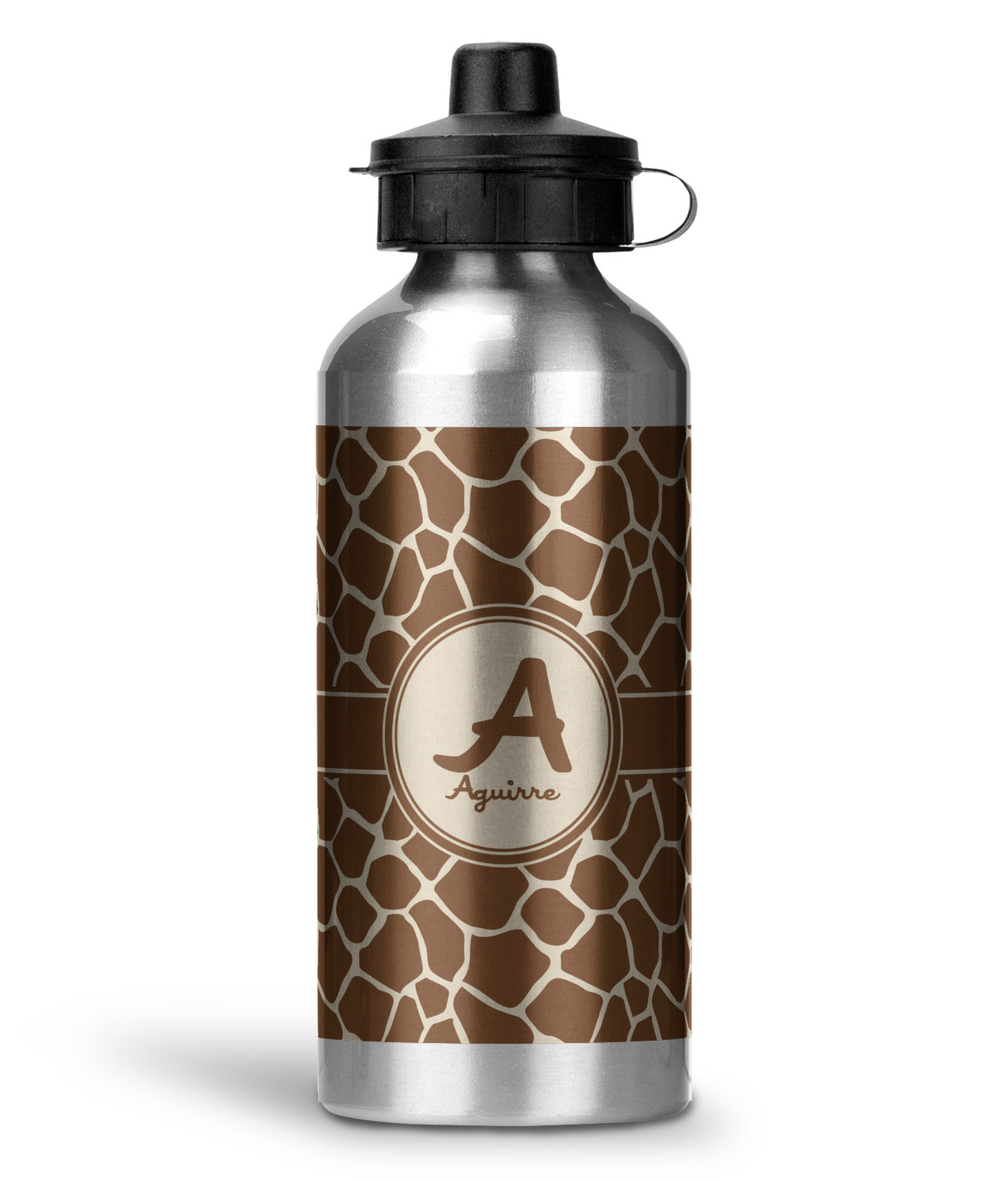 Giraffe Print Water Bottle Aluminum 20 oz (Personalized