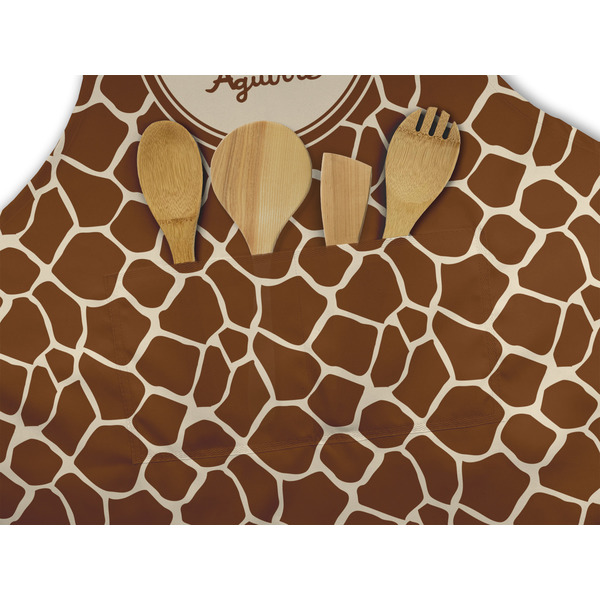 Giraffe Print Apron - Pocket Detail with Props