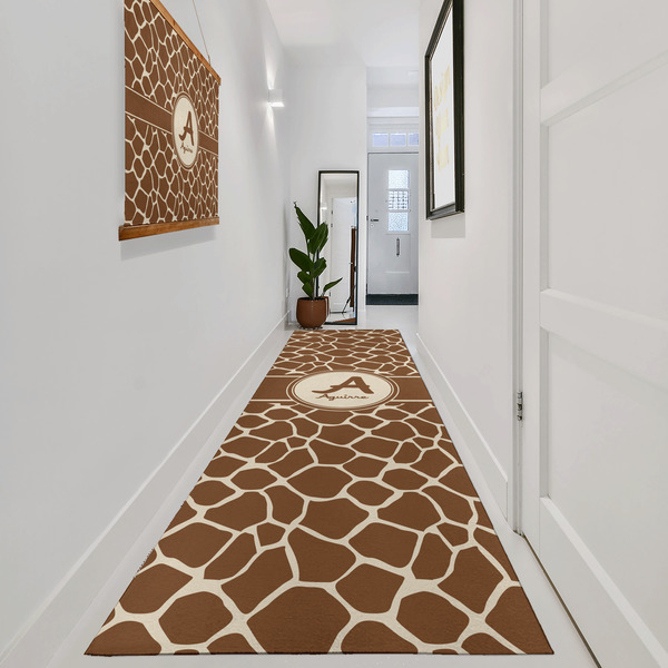 Giraffe Print Area Rug Sizes - In Context (vertical)