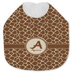Giraffe Print Jersey Knit Baby Bib w/ Name and Initial