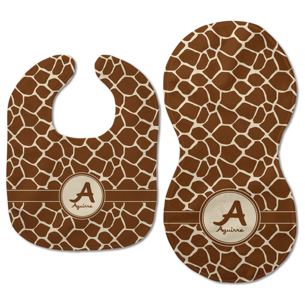 Giraffe Print Baby Bib & Burp Set - Approval (new bib & burp)