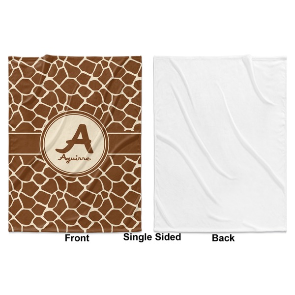 Giraffe Print Baby Blanket (Single Side - Printed Front, White Back)