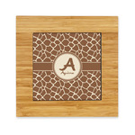 Giraffe Print Bamboo Trivet with Ceramic Tile Insert (Personalized)