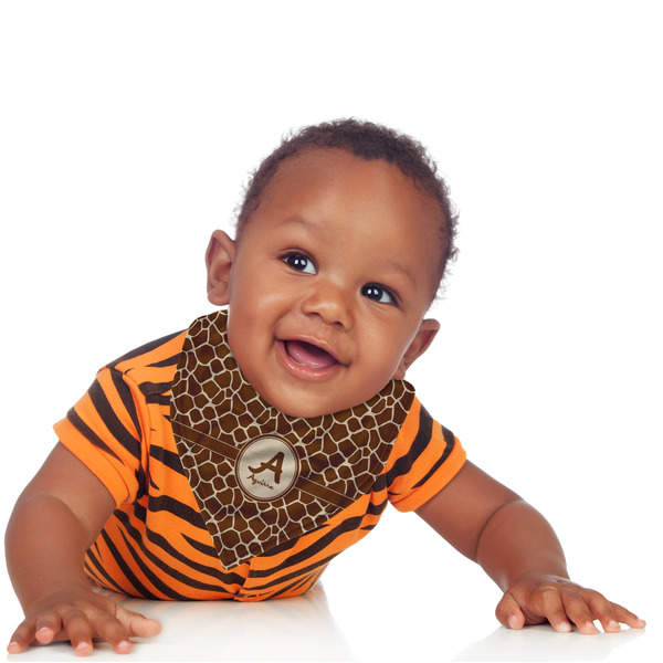 Giraffe Print Bandana Bib - (Lifestyle 1 boy)