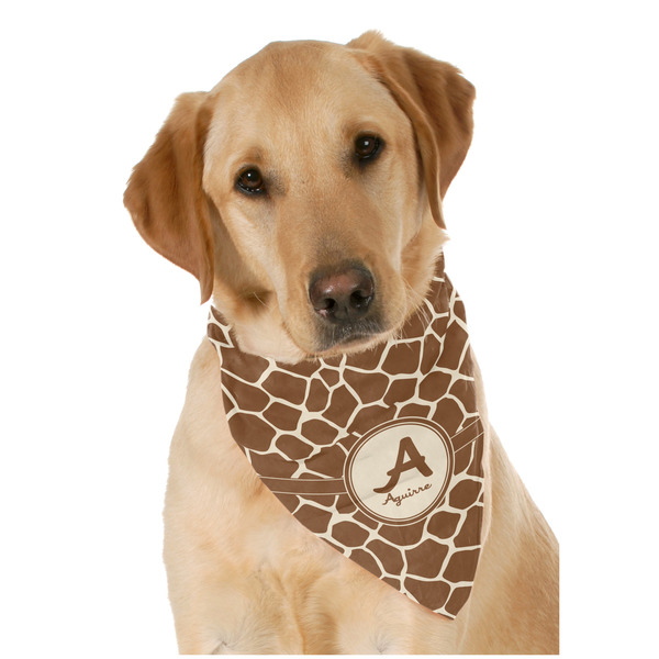 Custom Giraffe Print Dog Bandana Scarf w/ Name and Initial