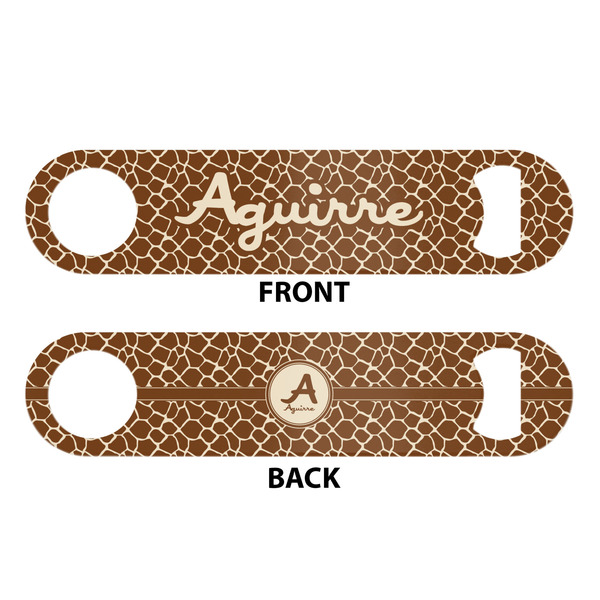 Giraffe Print Bar Bottle Opener - White - Approval