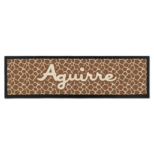 Custom Giraffe Print Bar Mat - Large (Personalized)