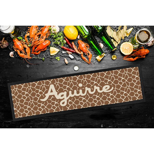 Giraffe Print Bar Mat - Large - LIFESTYLE